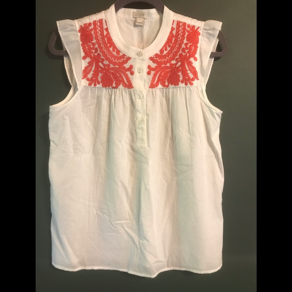 J. Crew Size 6 Top With Embroidery Detail